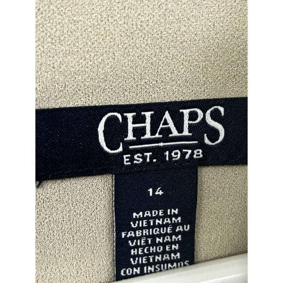 Chaps Women’s Khaki Belted Wrap Sheath Dress - Size 14 NWT‎ Beige Gold Accent - Picture 4 of 6